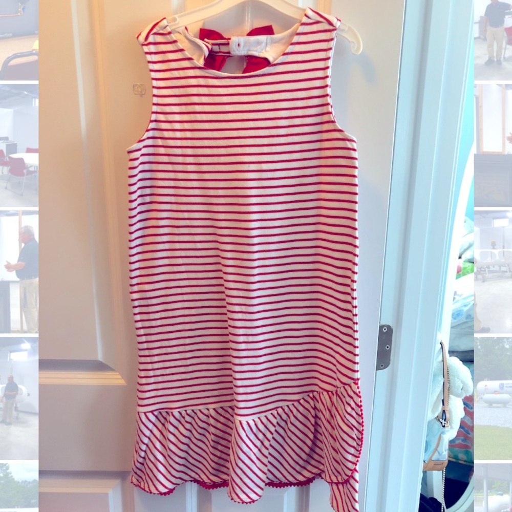 Janie & Jack Red & White Striped Dress. Size 12.